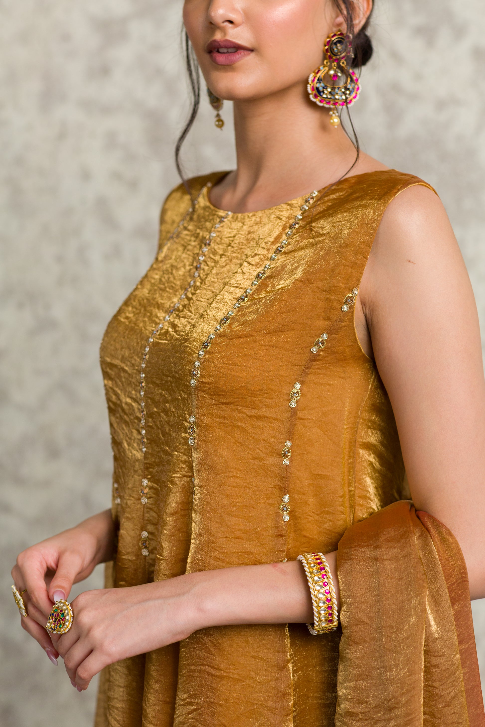 GOLDEN ANARKALI - 91threads
