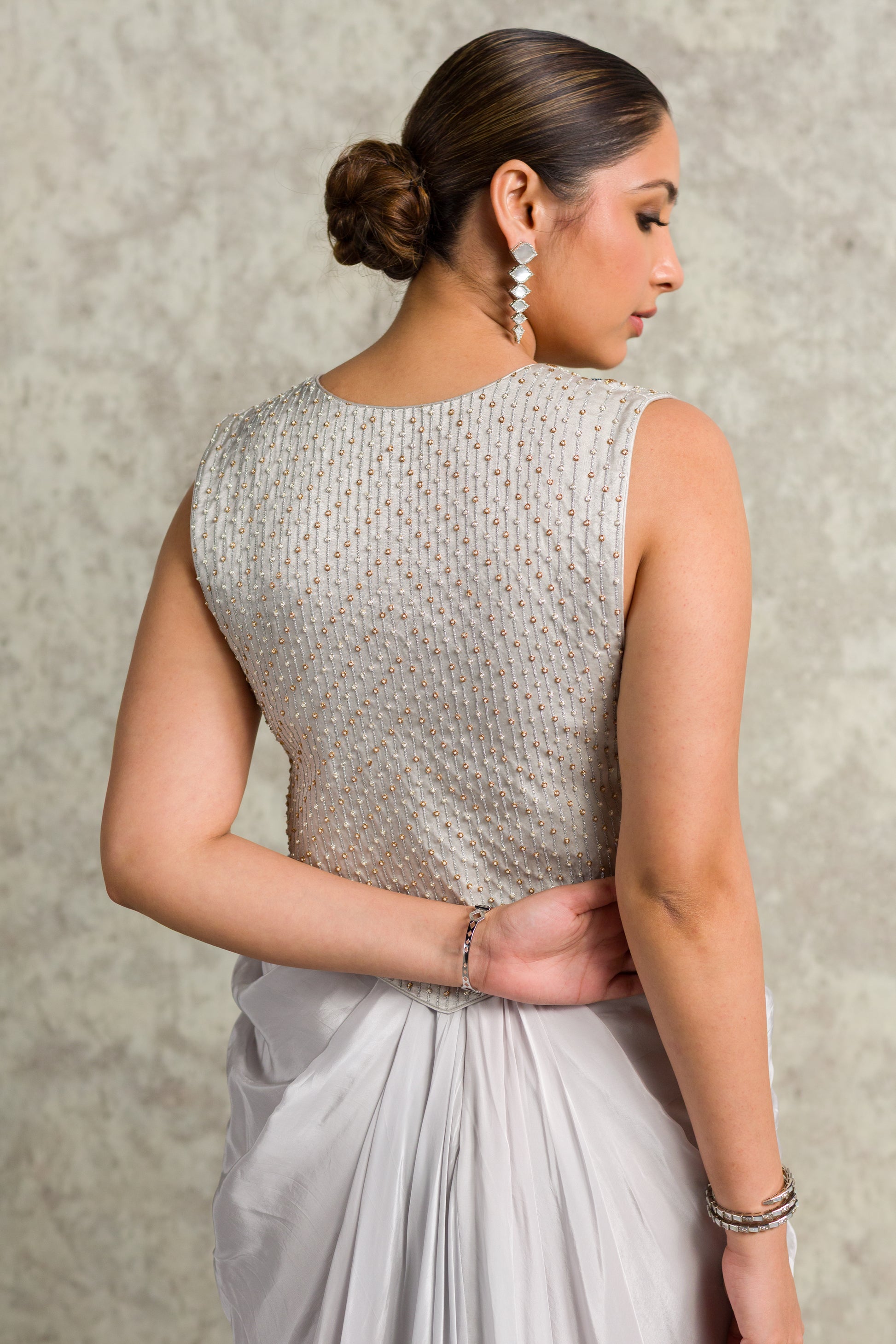 GREY DRAPE TOP - 91threads