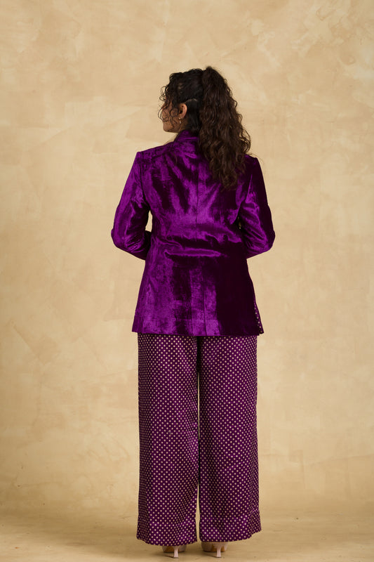 Amethyst Purple Gaji Silk Trouser - 91threads