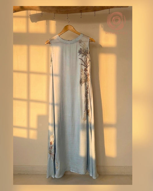 Powder Blue Embroidered Dress