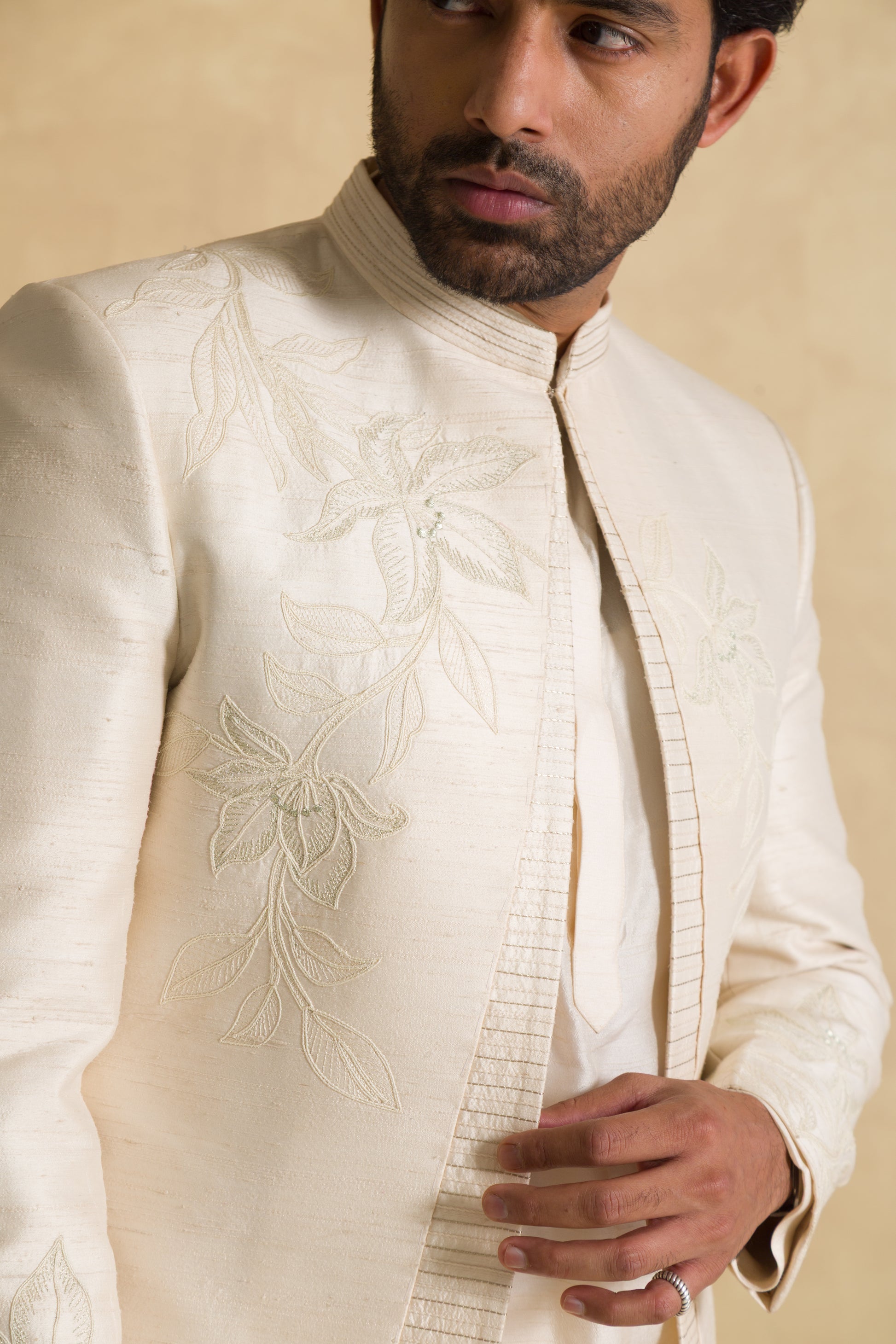 The Ivory Bandhgala Suit - 91threads