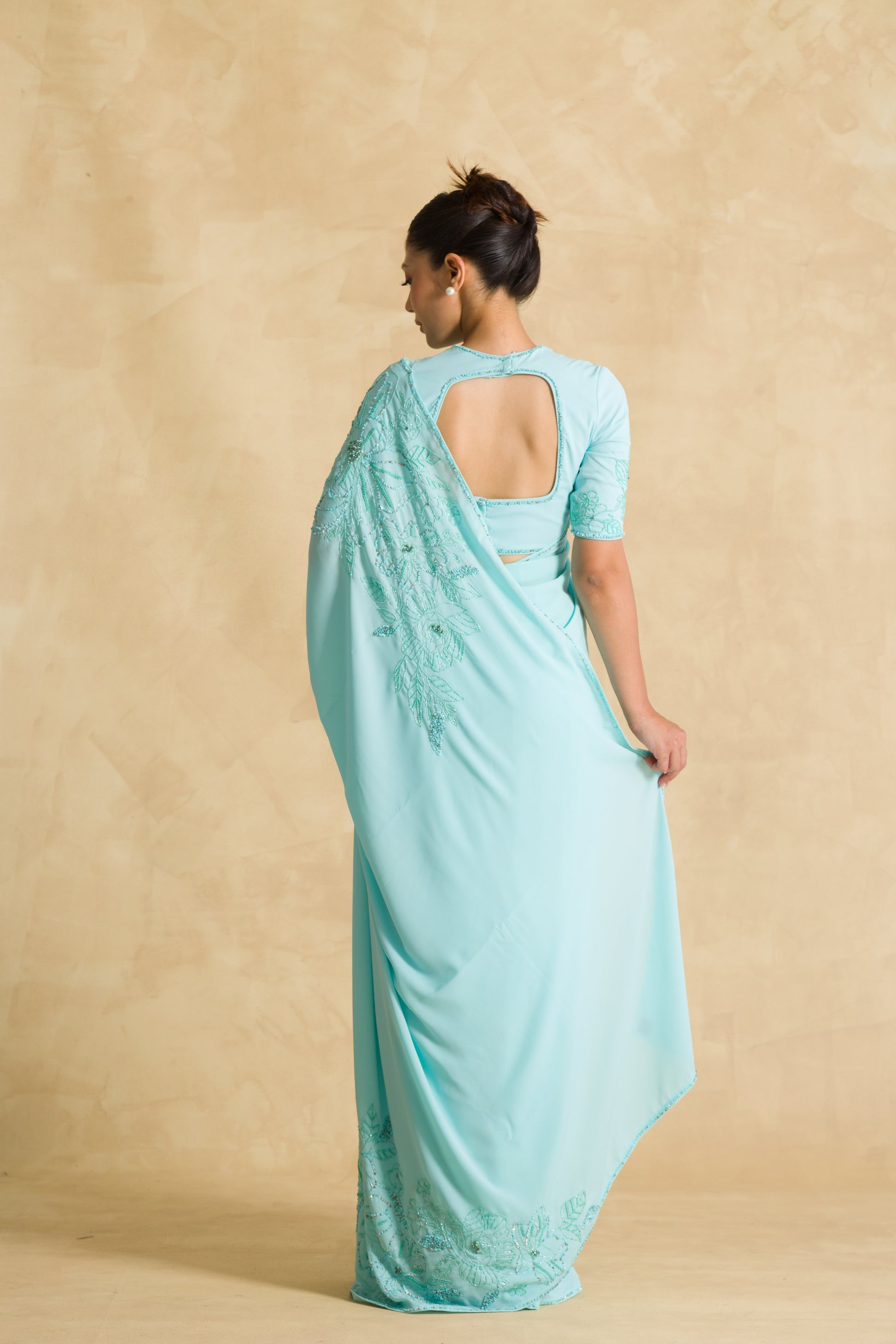 The Aquamarine Saree - 91threads