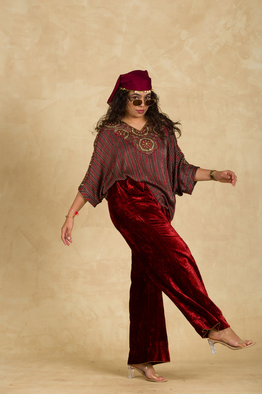 Rust Red Velvet Trouser - 91threads