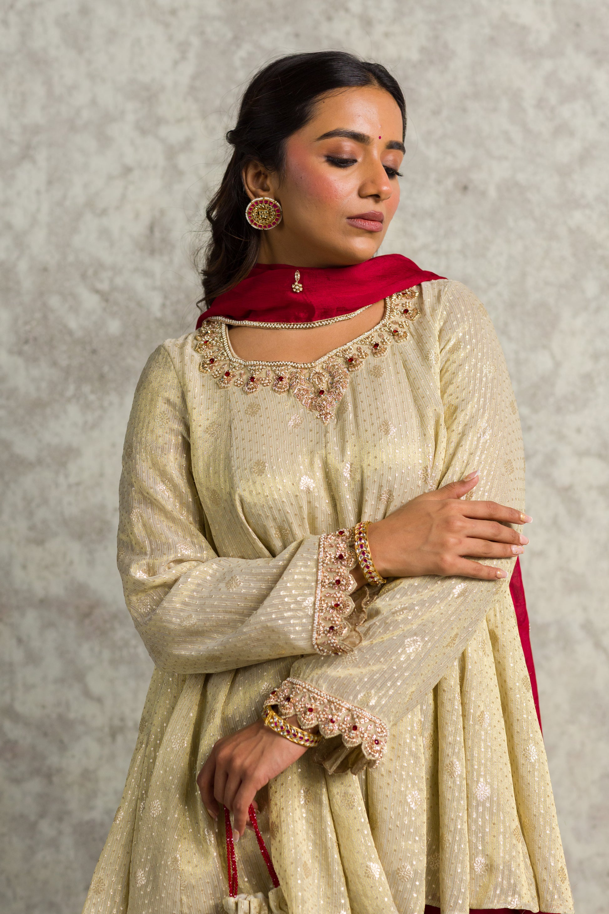GOLDEN TOP WITH PATHANI PANT - 91threads