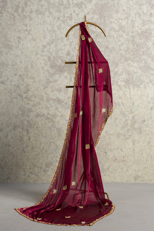 MAROON DUPATTA - 91threads