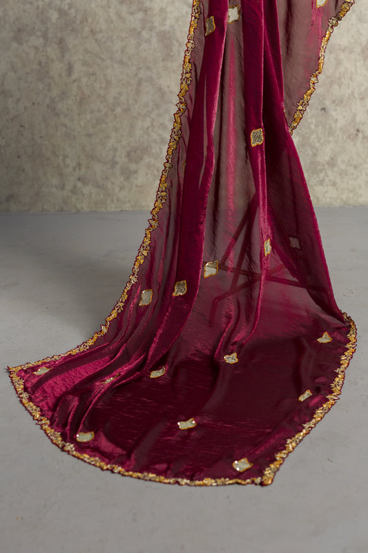 MAROON DUPATTA - 91threads