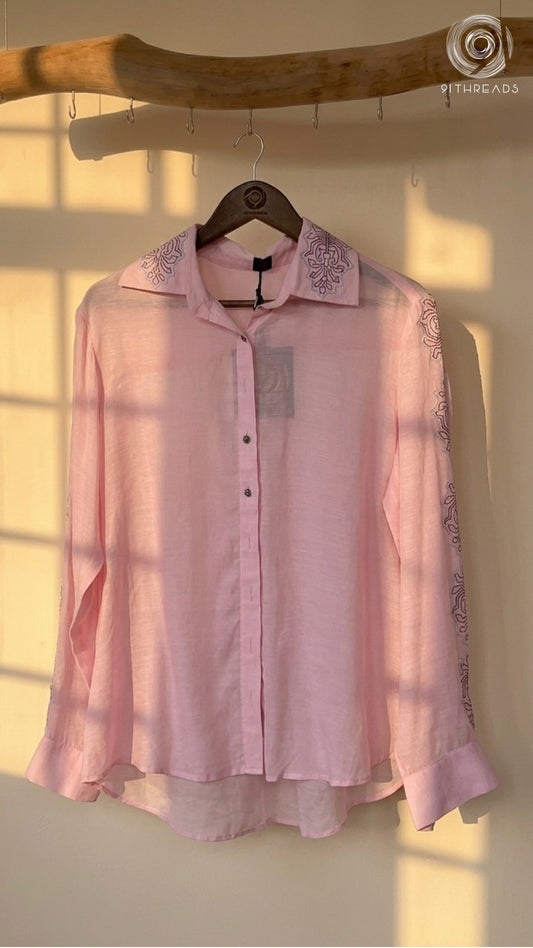 Light Pink Block Print Shirt