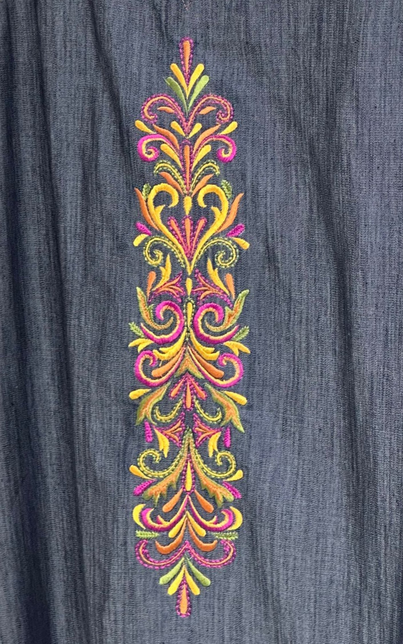Dark Blue Straight-Fit Kurta With Coin Work - 91threads