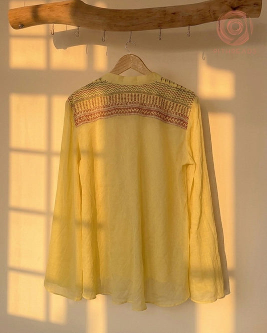 Butter Yellow Embroidered Kurta