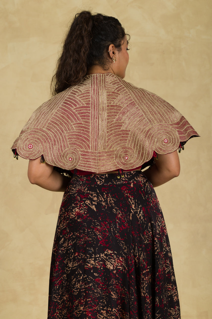 Golden Beige Cape Jacket - 91threads