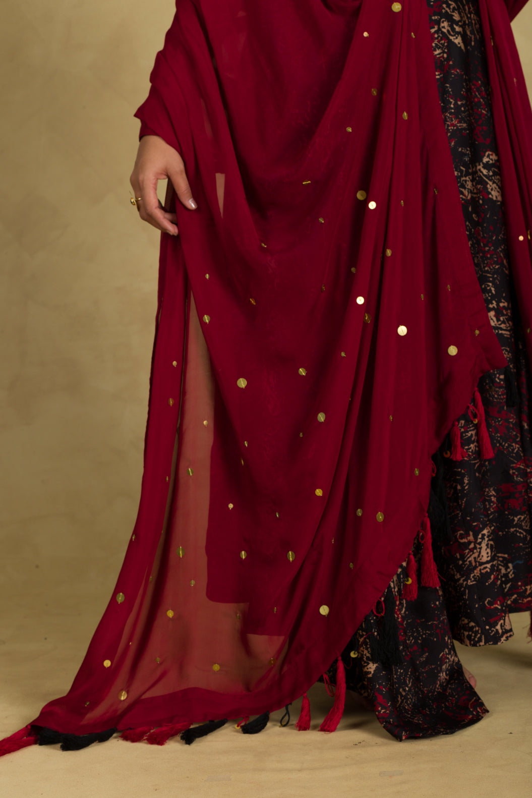 Black Ajrakh Skirt & Corset Set - 91threads