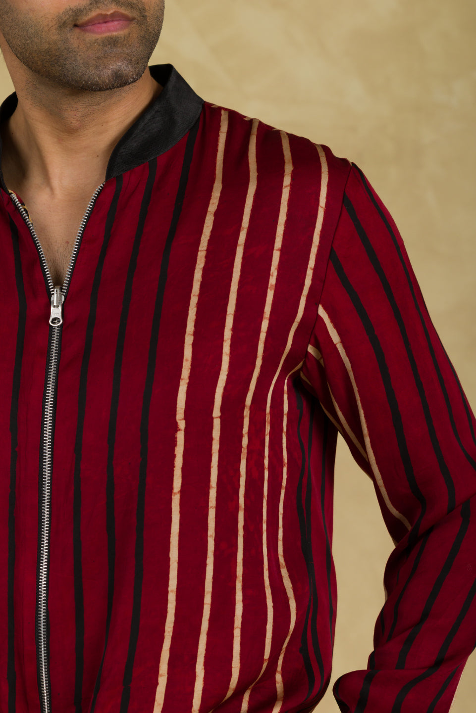 Multicolor Ajrakh Bomber Jacket  - 91threads