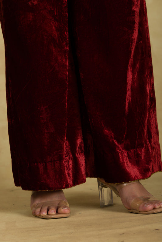Rust Red Velvet Trouser - 91threads