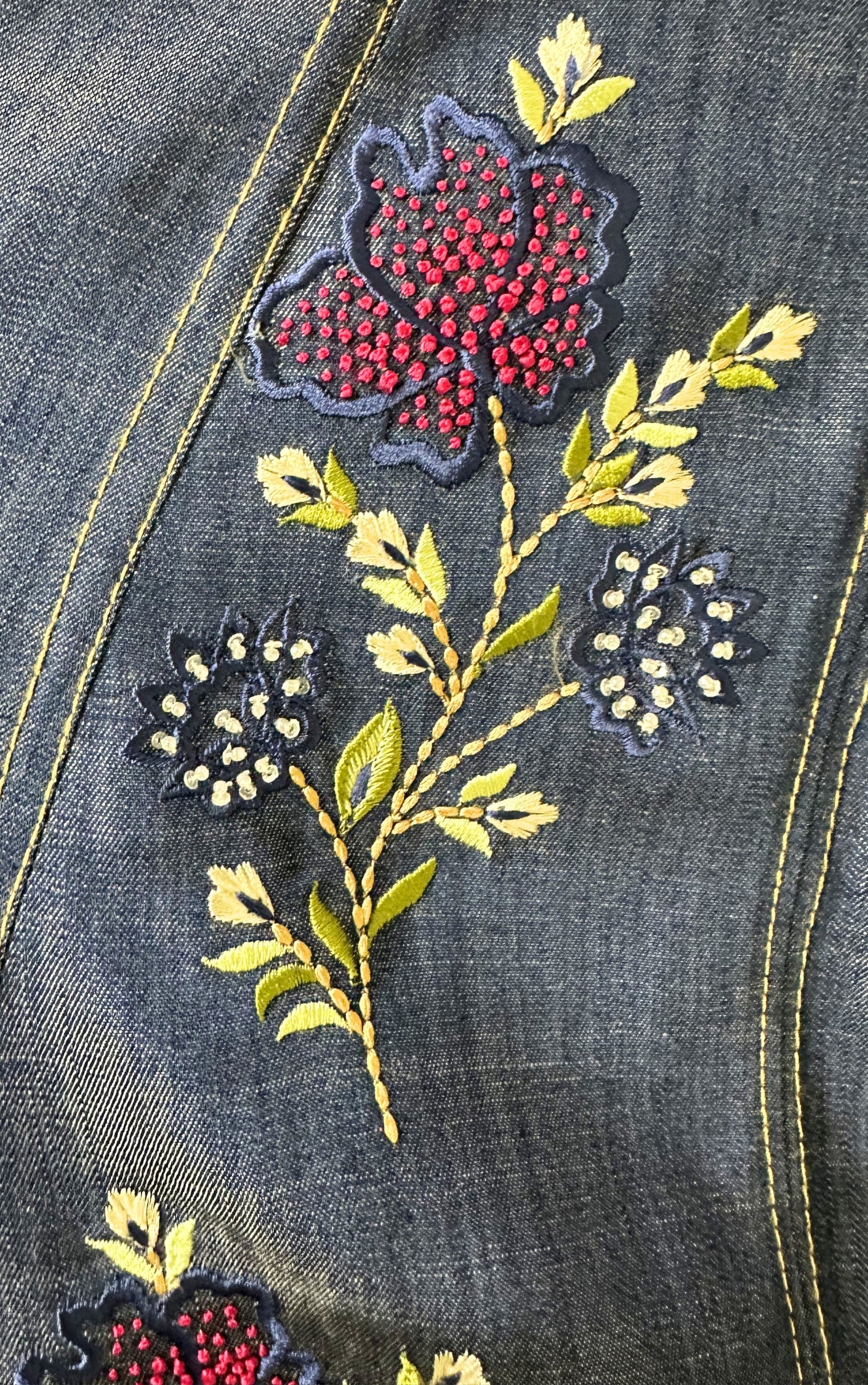 Dark Blue Denim Flared Dress - 91threads