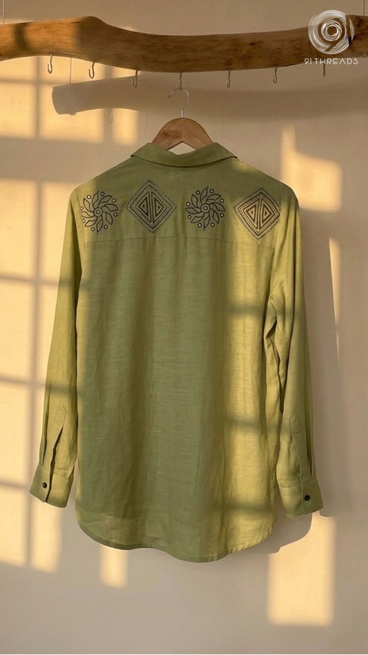 Green Embellished Shirt